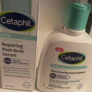 Cetaphil face cleanser and post acne serum